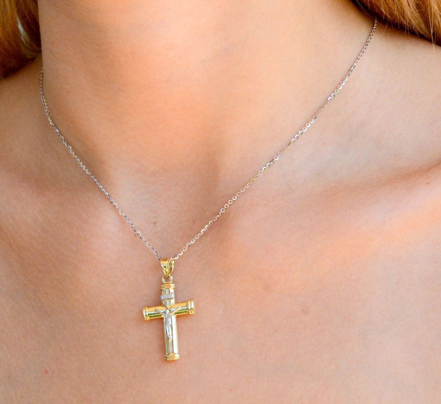 Złota zawieszka krzyżyk 585 z wizerun.jpg